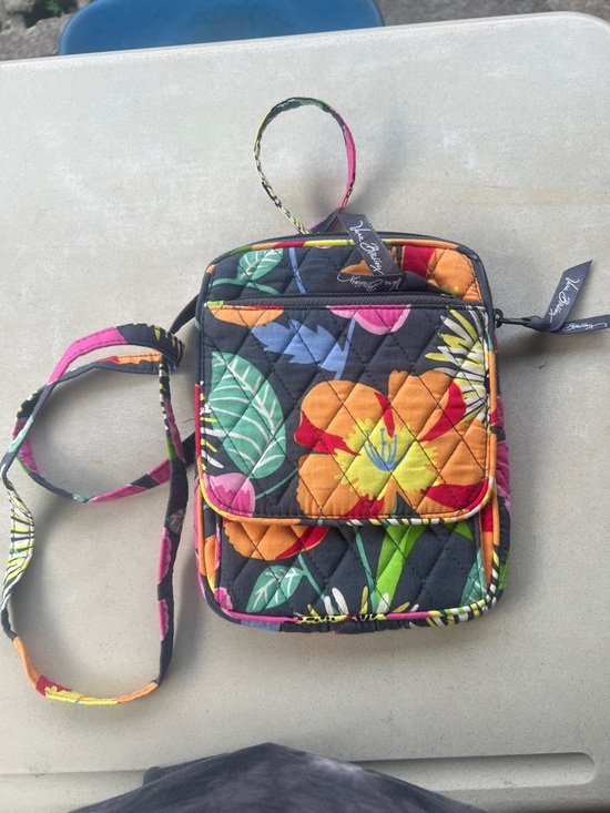 Vera Bradley Handbags - Vera Bradley Black Quilted Tropical Floral Crossbody
